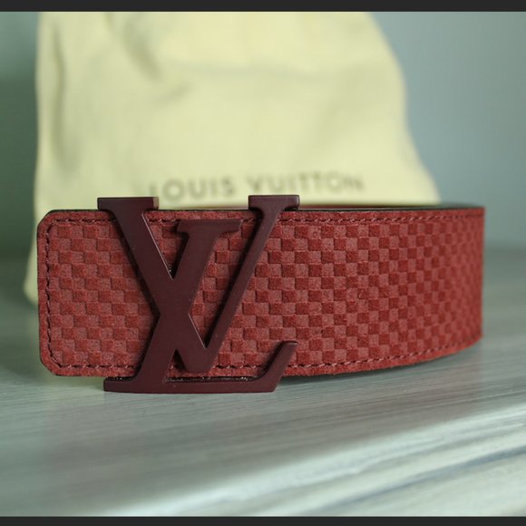 Louis Vuitton Suede Calfskin Mini Damier LV Initials 40MM Belt - Picture 1 of 8